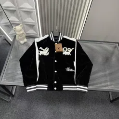 Luxus Louis Vuitton Mantel Schwarz Logo Luxus
