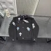 Meistverkaufte Chrome Hearts Jacken Black Denim Bestickte Kollektion