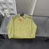 Hochwertige Louis Vuitton Jacken Grün Denim Bestickt Luxus