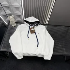 Premium Louis Vuitton Sweatshirts im weißen bestickten Stil