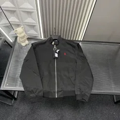 Luxus-Mantel von Ralph Lauren in Schwarz mit Stickereien