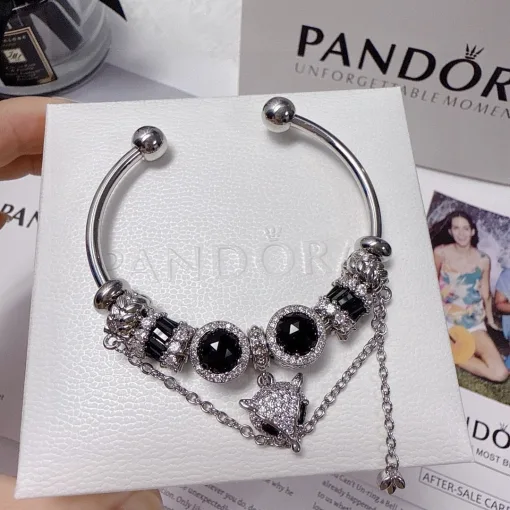 Hochwertige Pandora Armbänder Schwarz Elegant Luxus