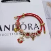 Hochwertiges Pandora Armband im roten Lederstil