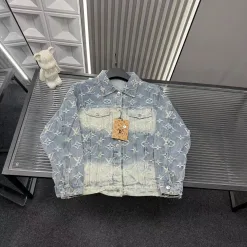 Premium Louis Vuitton Jacken Blue Denim Distressed Kollektion