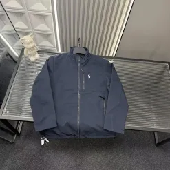 Hochwertiger Ralph Lauren Mantel in Marineblau mit Stickereien, Luxus