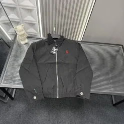 Premium Ralph Lauren Mantel Schwarz Bestickt Luxus