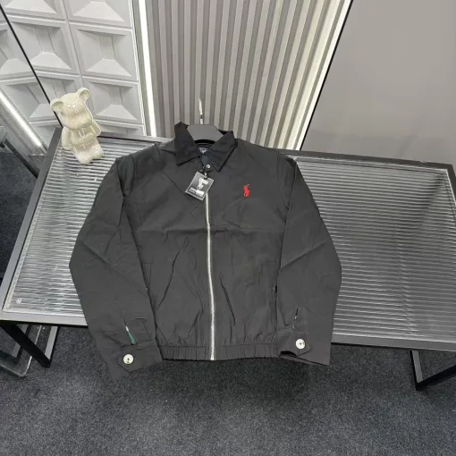 Premium Ralph Lauren Mantel Schwarz Bestickt Luxus