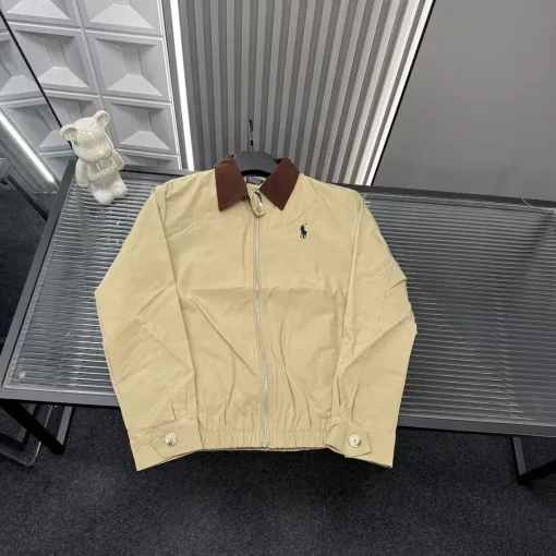 Hochwertiger Mantel von Ralph Lauren im Khaki-Stil mit Stickerei