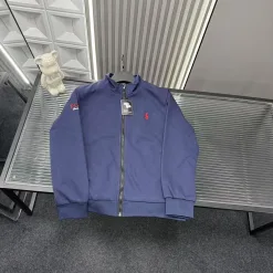 Luxus-Mantel von Ralph Lauren im Marine-Stil mit Stickerei