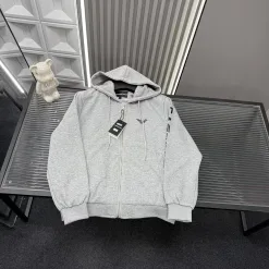 Premium Armani Mantel Grau Logo Luxus