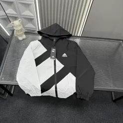 Premium Adidas Mantel Schwarz Bestickt Luxus