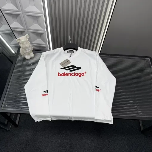 Bestseller Balenciaga Langarmshirts in Weiß mit Stickereien