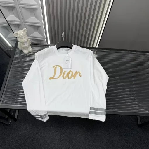 Bestseller Dior Langarm Weiß Print Luxus