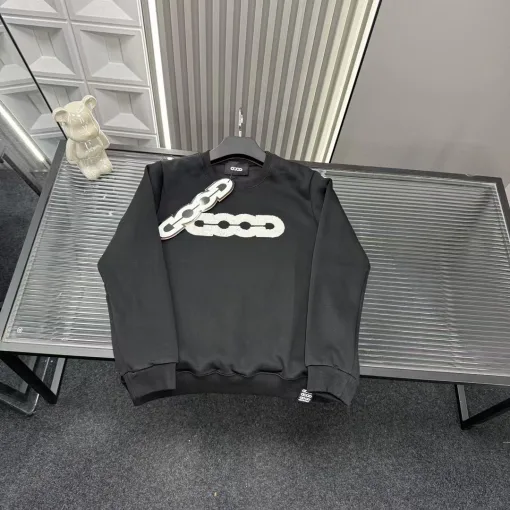 Luxury Earth Sweatshirts Schwarze Stickerei-Kollektion