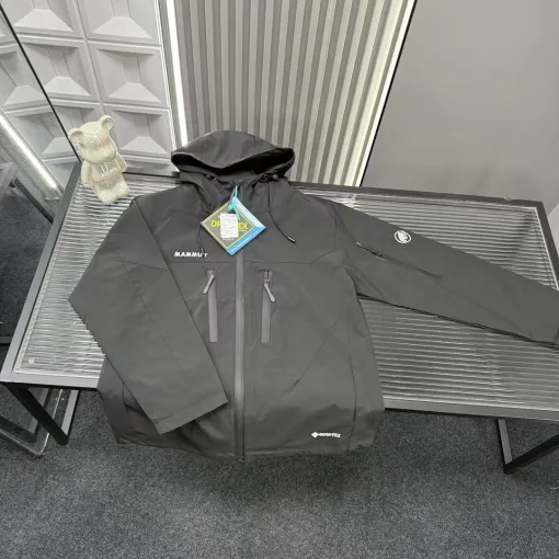 Premium Mammoth Jacken Schwarz Bestickt Luxus