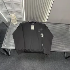Premium Chrome Hearts Langarmshirt, schwarz, bestickt