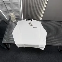 Luxus Balenciaga Langarm Weiß Logo Luxus