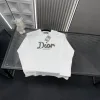 Hochwertiger Dior Langarm Weiß Strass Stil