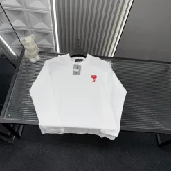 Luxus Balenciaga Langarm Weiß Bestickt Luxus