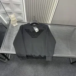 Hochwertige Armani Sweatshirts Black Rhinestone Kollektion
