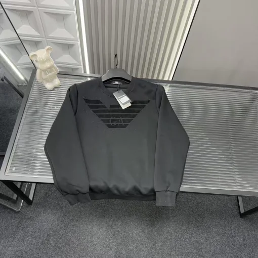 Hochwertige Armani Sweatshirts Black Rhinestone Kollektion