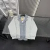 Premium Qualität Burberry Mantel Grau Bestickt Luxus