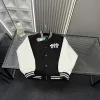 Bestseller Chrome Hearts Mantel Schwarzes Leder Patchwork Kollektion