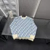 Luxus-Dior-Pullover, blaue Monogramm-Kollektion