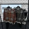 Hochwertiger Burberry Mantel Braun Gestreift Luxus