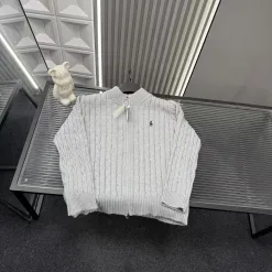 Bestseller Ralph Lauren Jacken Grau Strick Bestickt Luxus
