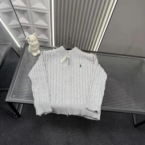 Bestseller Ralph Lauren Jacken Grau Strick Bestickt Luxus