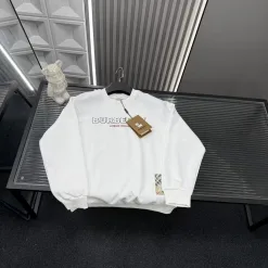 Premium Burberry Sweatshirts Weiß Bestickt Luxus