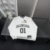 Hochwertige Balenciaga Sweatshirts aus weißer Lederstickerei-Kollektion