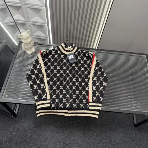 Luxus Louis Vuitton Mantel Schwarz Monogramm Luxus