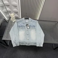 Luxus Louis Vuitton Jacken Blue Denim Washed Luxury