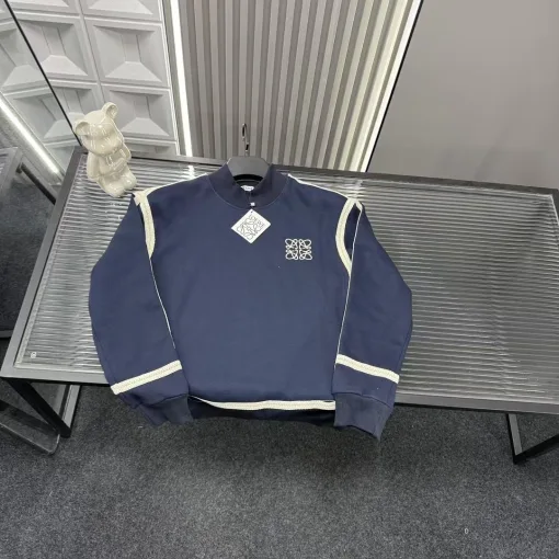 Premium Qualität Loewe Sweatshirts Navy Bestickt Luxus
