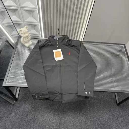 Luxus-Mantel von Ralph Lauren in Schwarz mit Stickereien
