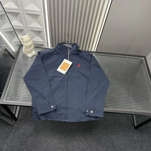Hochwertiger Mantel von Ralph Lauren aus der bestickten Kollektion in Marineblau