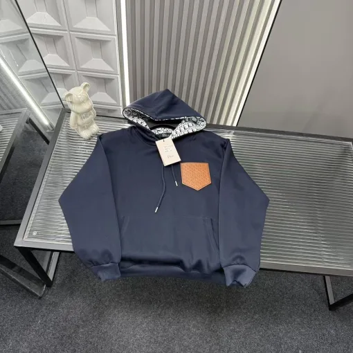 Meistverkaufte Dior Sweatshirts Navy Leder bestickt Stil