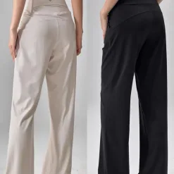 Premium Lululemon Jogginghose Schwarz Nylon Atmungsaktiv Luxus