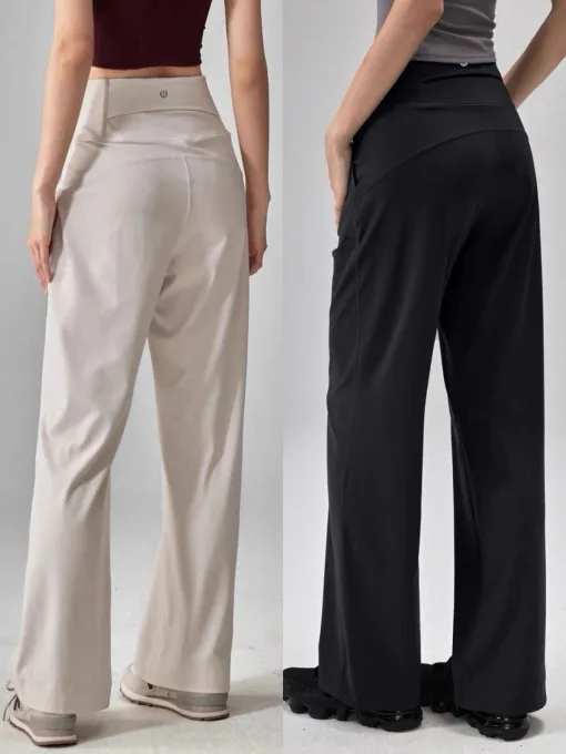 Premium Lululemon Jogginghose Schwarz Nylon Atmungsaktiv Luxus