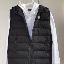Premium Moncler Weste Schwarz Satin Luxus