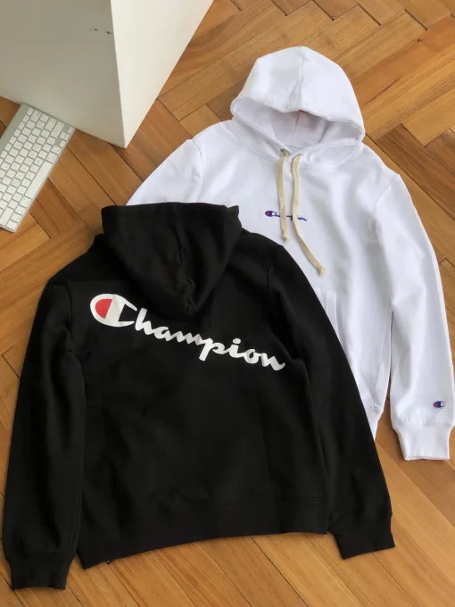 Meistverkaufte Champion Sweatshirts aus schwarzer Baumwolle mit Logo-Kollektion
