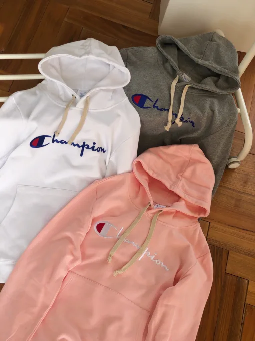 Premium Qualität Champion Sweatshirts Gelb Baumwolle Bestickt Luxus