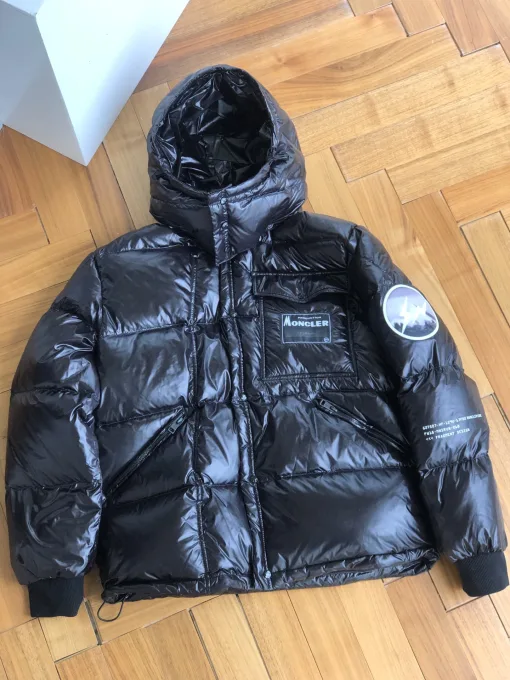Luxus Moncler Daunenjacken Schwarz Logo Luxus