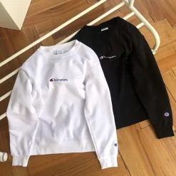 Premium Champion Sweatshirts Schwarzes Fleece Logo Luxus