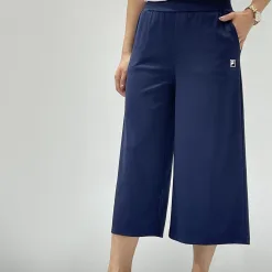 Premium Fila Wide-Leg Hose Blau Logo Luxus