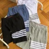 Hochwertige Thom Browne Shorts Schwarz Patchwork Style