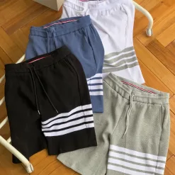 Hochwertige Thom Browne Shorts Schwarz Patchwork Style