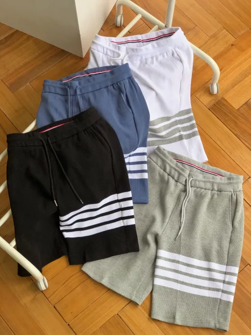 Hochwertige Thom Browne Shorts Schwarz Patchwork Style